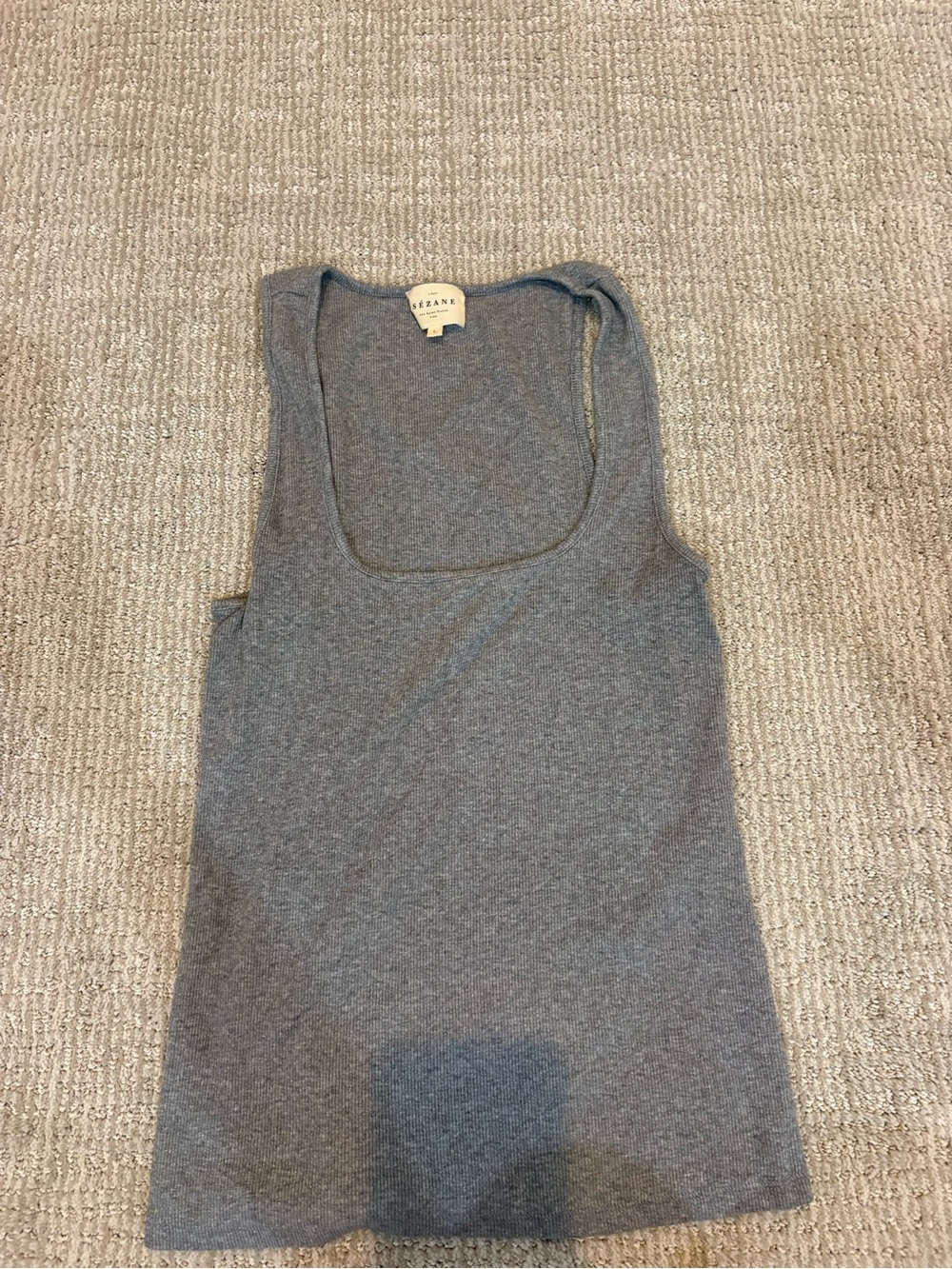 Sezane Heather Gray Scoop Tank